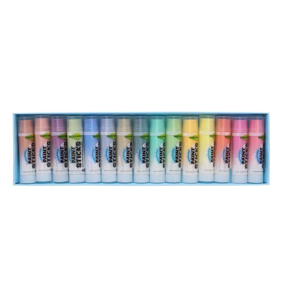 Washable 5g Poster Paint Sticks Pack of 15 - Pastels - ABC School Supplies
