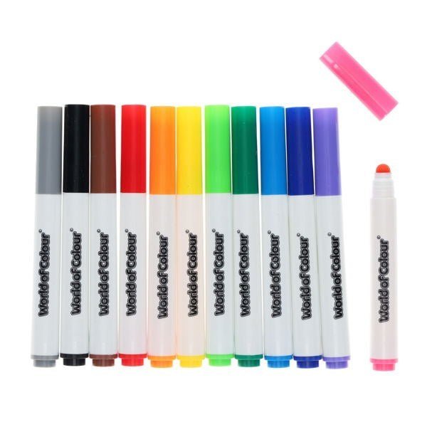 Washable Toddler Markers Pack of 12 - ABC School Supplies