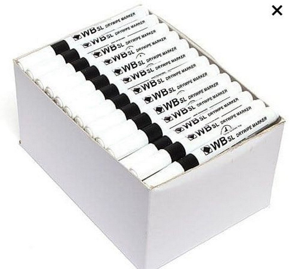 Whiteboard Markers Bullet Tip Black Value Pack Of 100 - ABC School Supplies