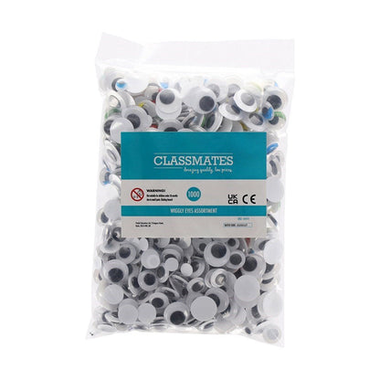 Wiggly Eyes Assorted Pk 1000 - ABC School Supplies