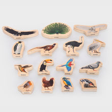 Wooden Bird Blocks 15 Pack - ABC School Supplies