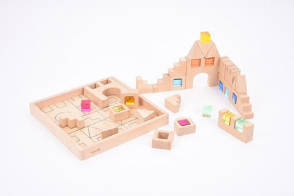 Wooden Building Gem Blocks - ABC School Supplies