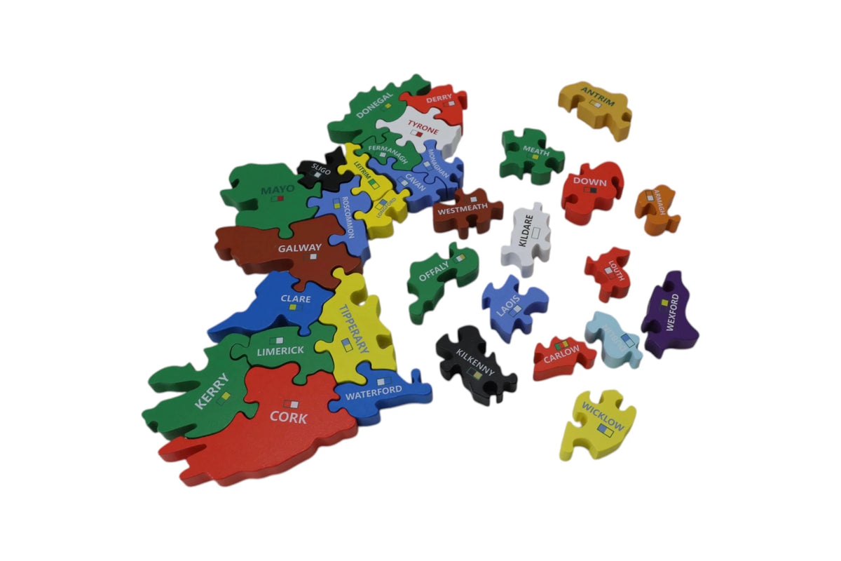 Wooden Counties Of Ireland Jigsaw Puzzle Chunky Pieces - ABC School Supplies