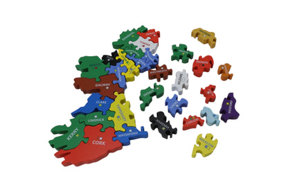 Wooden Counties Of Ireland Jigsaw Puzzle Chunky Pieces - ABC School Supplies