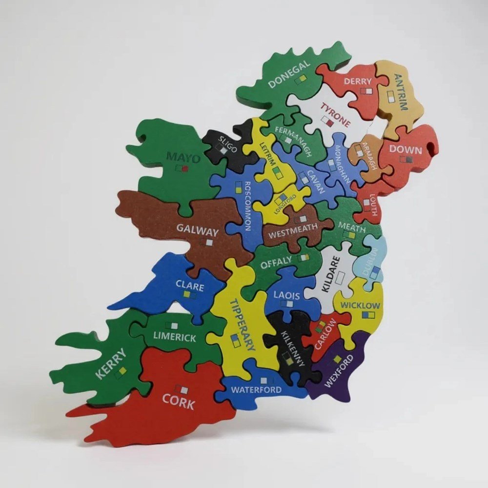 Wooden Counties Of Ireland Jigsaw Puzzle Chunky Pieces - ABC School Supplies