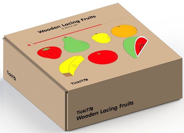 **Wooden Lacing Fruits - Pack Of 8 - ABC School Supplies