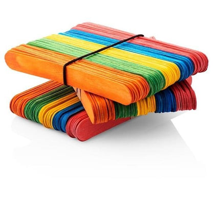 Wooden Lollipop Sticks - Jumbo - Coloured - Pack Of 200 - ABC School Supplies