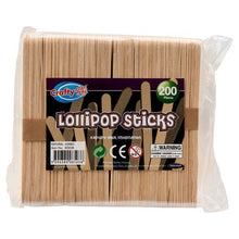 Wooden Lollipop Sticks - Jumbo - Plain - Pack Of 200 - ABC School Supplies