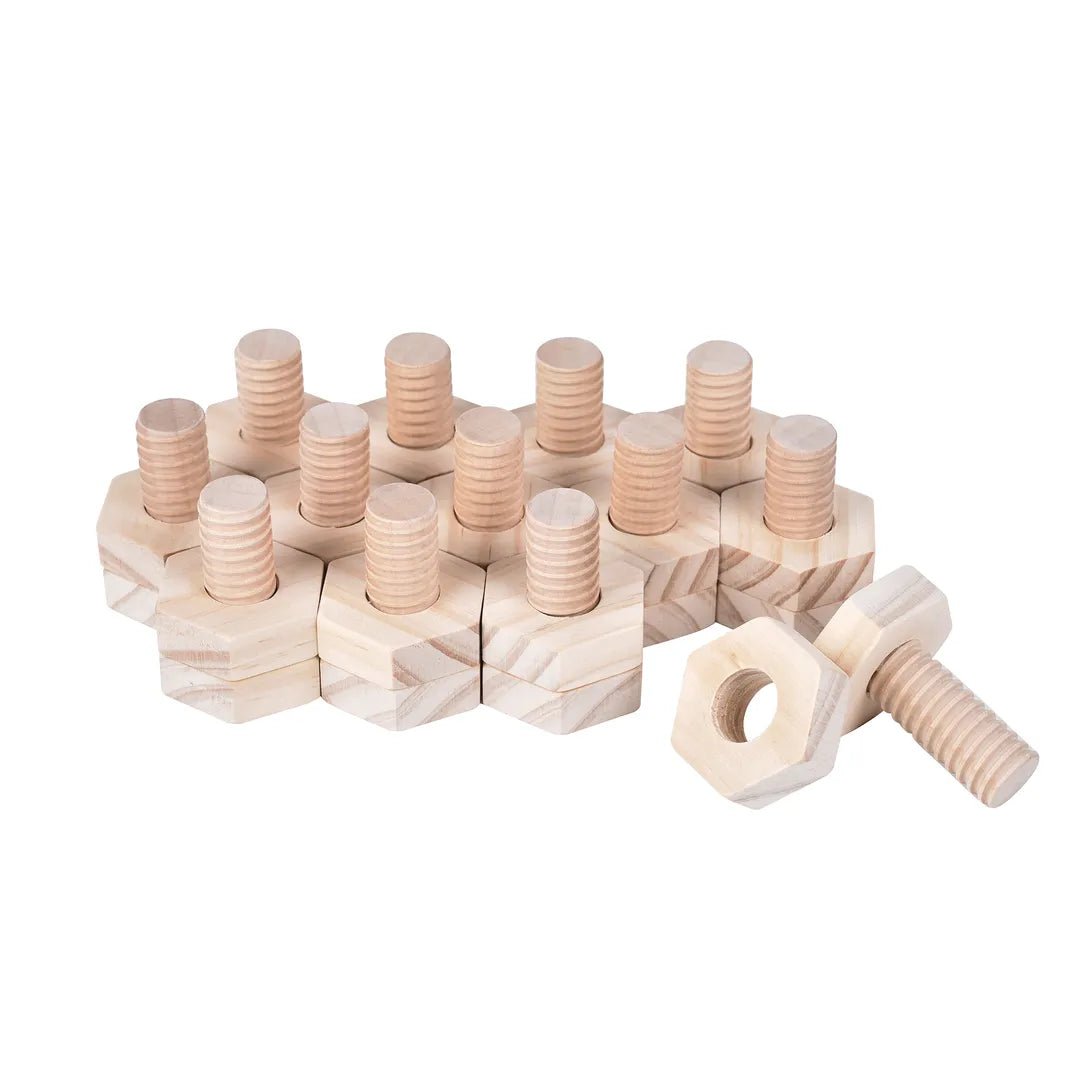 Wooden Nuts and Bolts Pack of 20 Pairs - ABC School Supplies