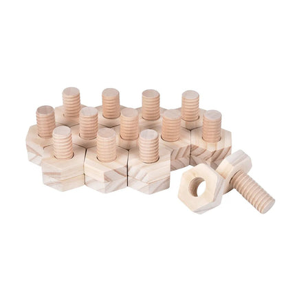Wooden Nuts and Bolts Pack of 20 Pairs - ABC School Supplies