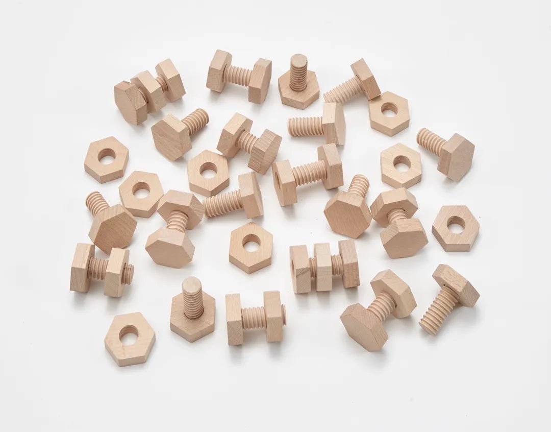 Wooden Nuts and Bolts Pack of 20 Pairs - ABC School Supplies