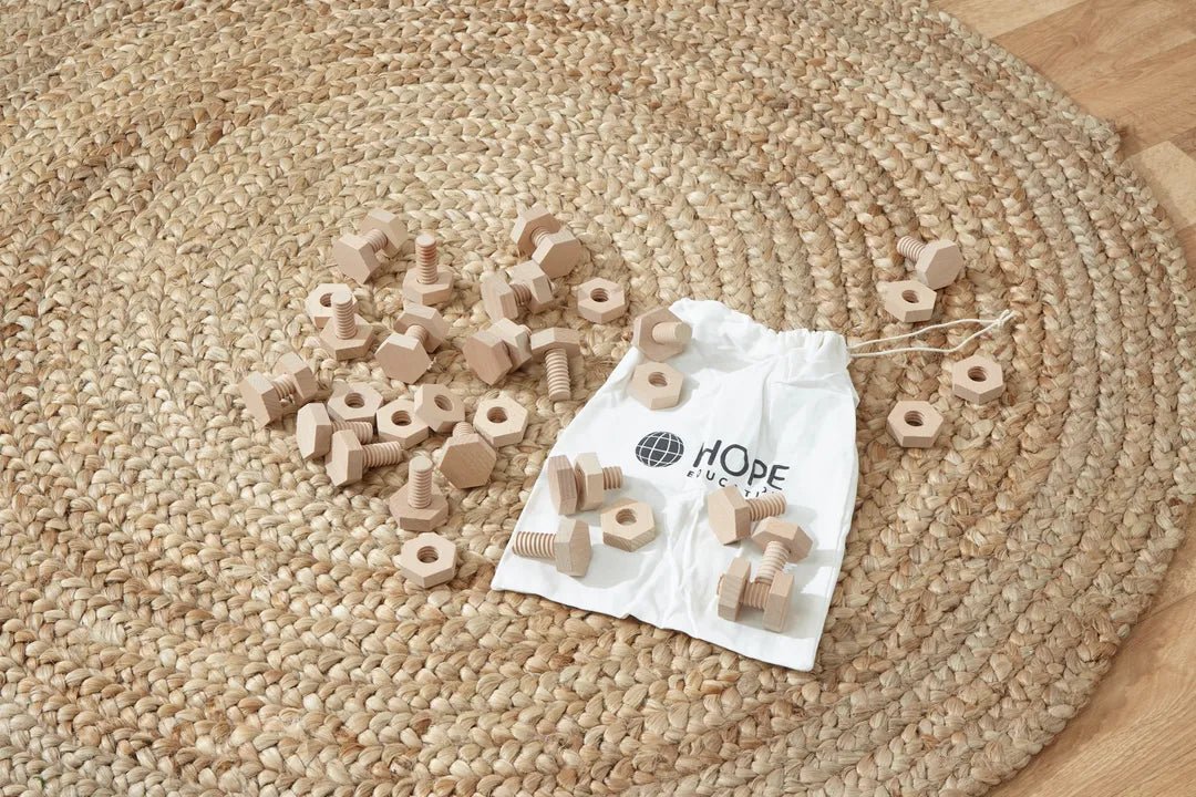 Wooden Nuts and Bolts Pack of 20 Pairs - ABC School Supplies
