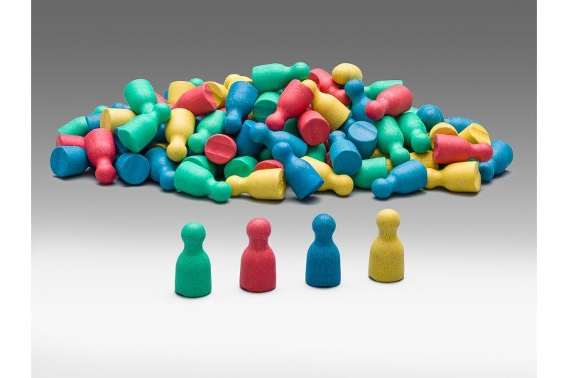 Wooden Pawns Set of 100 Assorted Colours - ABC School Supplies