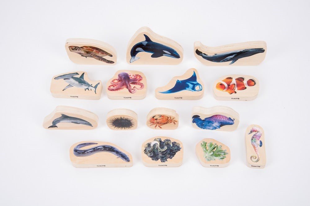 Wooden Sea Life Blocks - ABC School Supplies