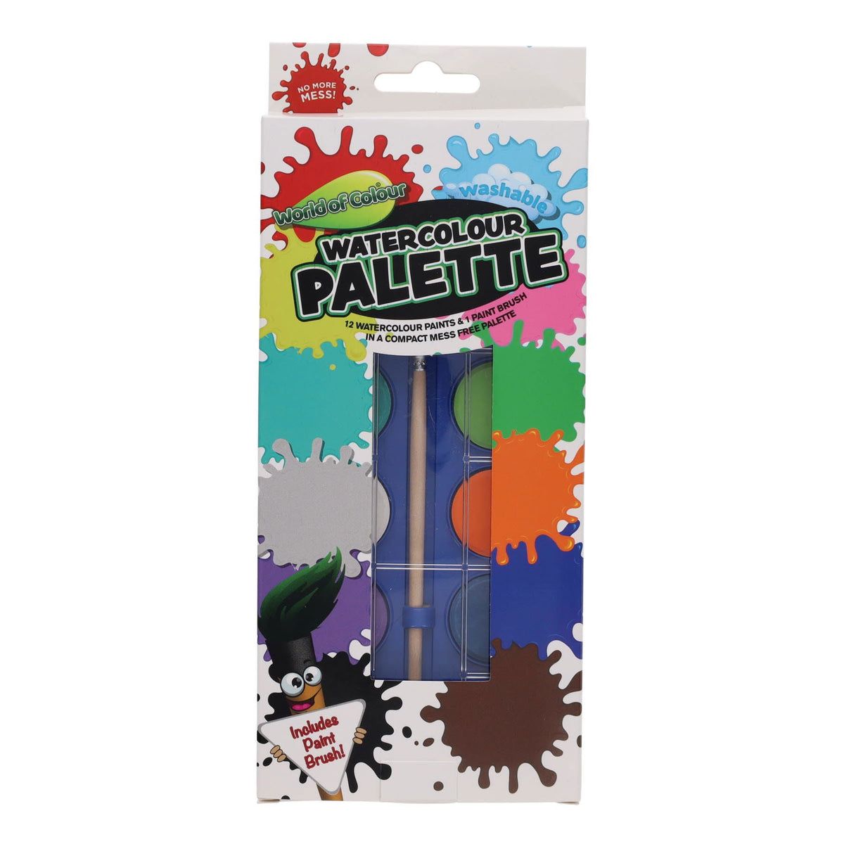 World Of Colour 12 Colour Watercolour Paint Palette Set With Brush - ABC School Supplies