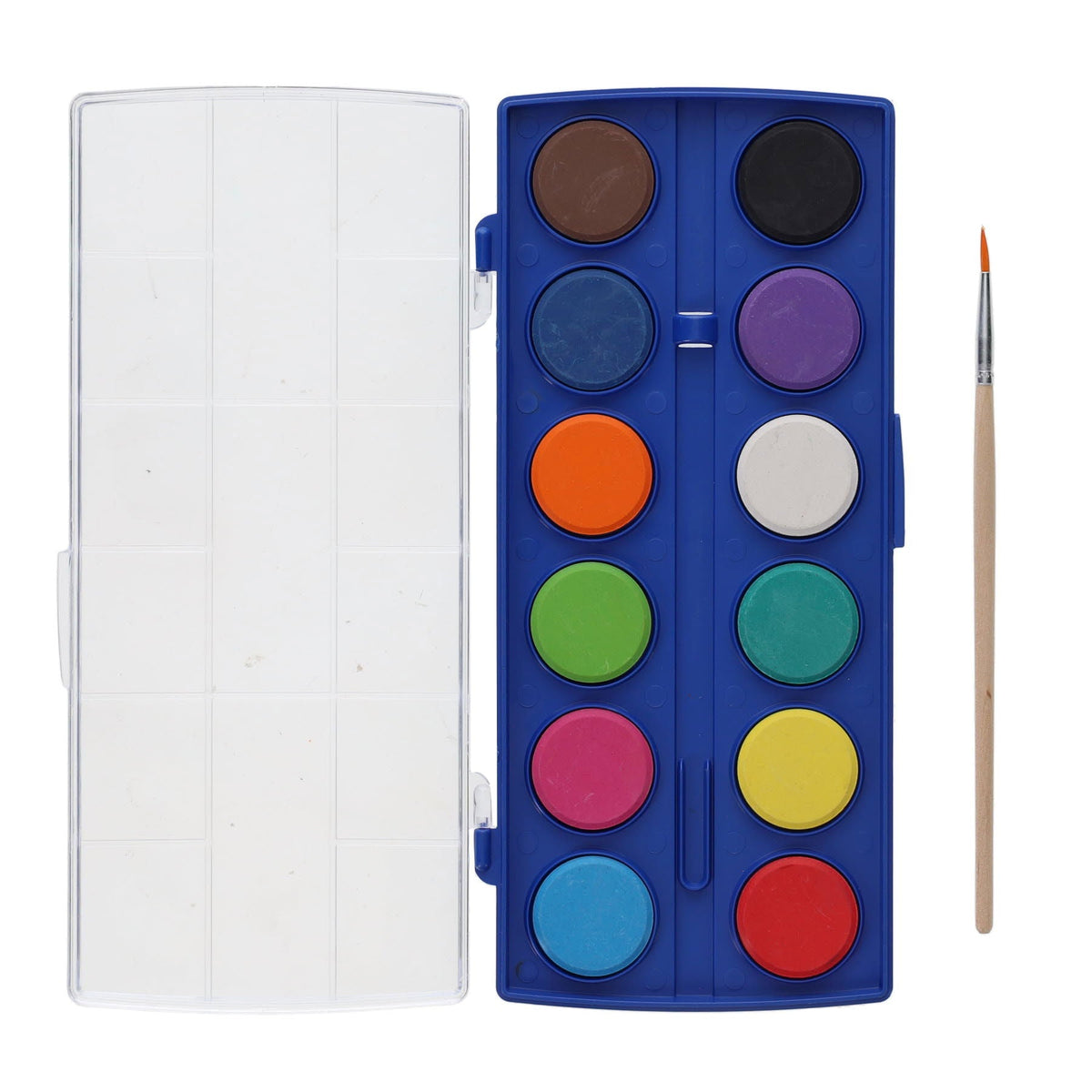 World Of Colour 12 Colour Watercolour Paint Palette Set With Brush - ABC School Supplies