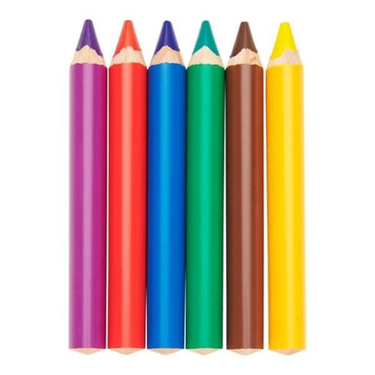 World Of Colour 3 - In - 1 Washable Chunks Pencils Pack Of 6 - ABC School Supplies