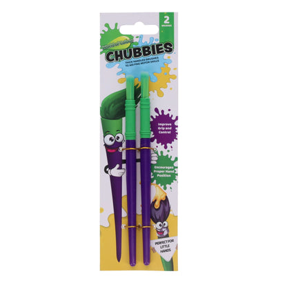 World Of Colour Chubby Paintbrushes Pack of 2 - ABC School Supplies