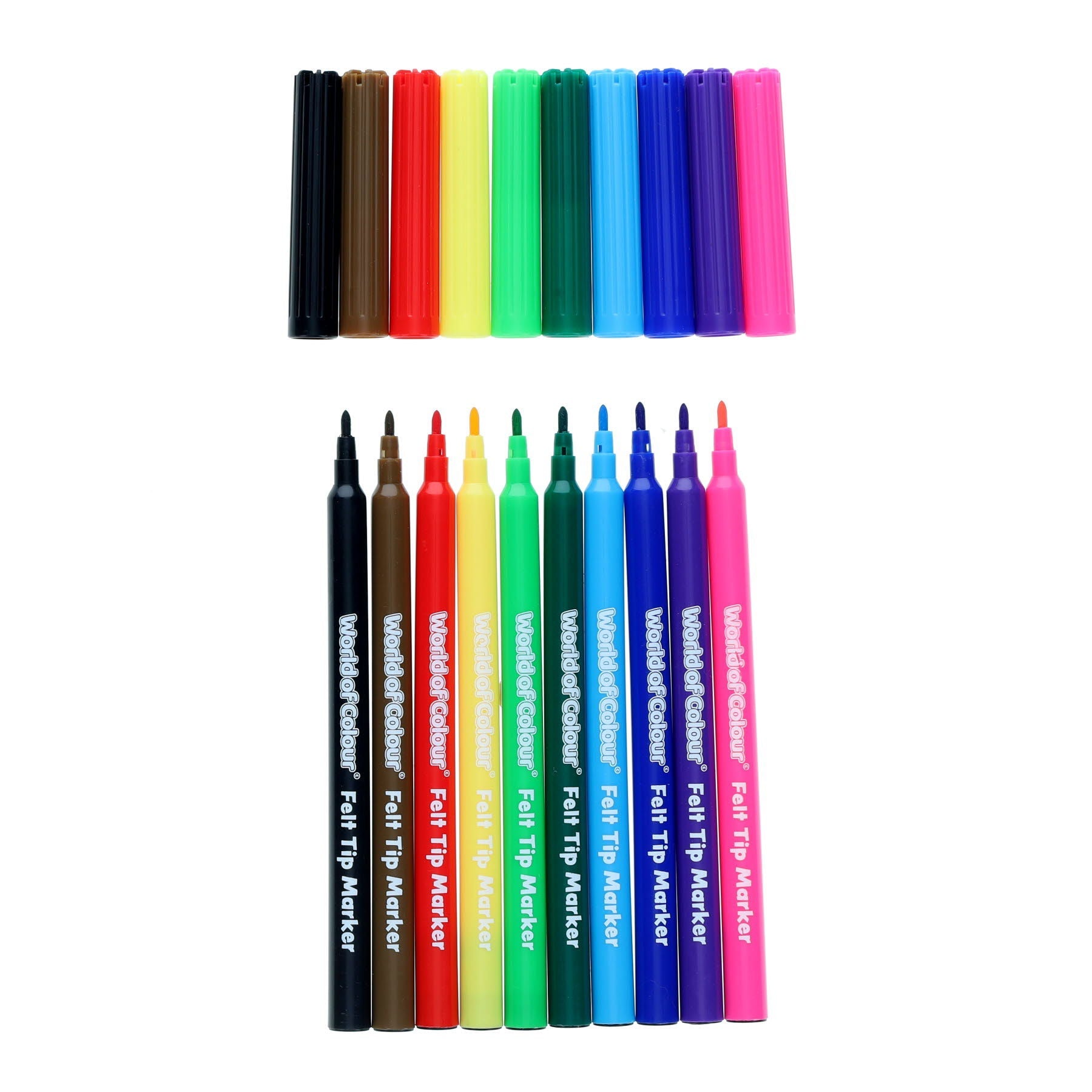 World of Colour Felt Tip Markers Set of 10 - ABC School Supplies