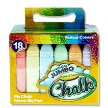 World Of Colour Jumbo Chalk 15Cm - Coloured Pack Of 18 - ABC School Supplies