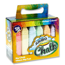 World Of Colour Jumbo Chalk 15Cm - Coloured Pack Of 18 - ABC School Supplies