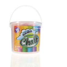 World of Colour Jumbo Sidewalk Chalk - Coloured Bucket of 15pcs - ABC School Supplies
