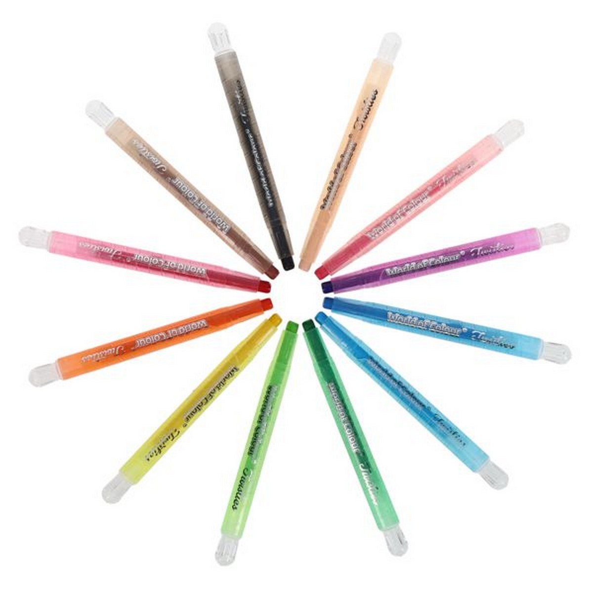World Of Colour Mini Twisties Crayons Pack Of 12 - ABC School Supplies