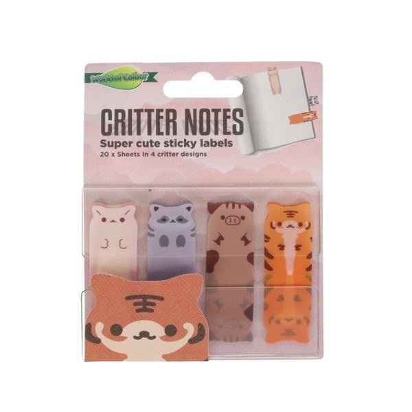World of Colour Pkt.20 Critter Notes - 3 Asst - ABC School Supplies