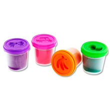 World Of Colour Play Dough With Mould Lids (4X140G Pots) Purple, Pink, Orange & Green - ABC School Supplies