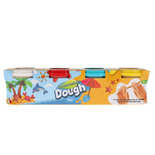 World Of Colour Play Dough With Mould Lids (4X140G Pots) Red, Blue, White & Yellow - ABC School Supplies