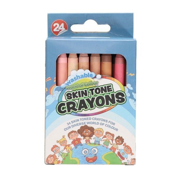 World Of Colour Skin Tone Crayons Pack Of 24 - ABC School Supplies