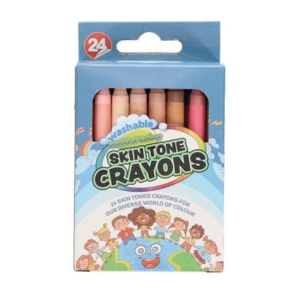 World Of Colour Skin Tone Crayons Pack Of 24 - ABC School Supplies
