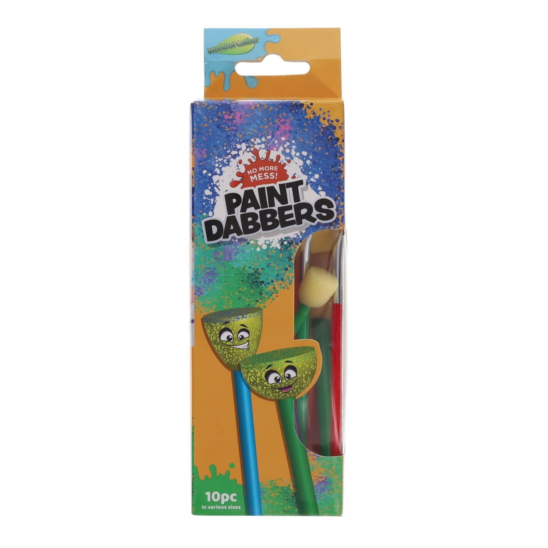 World Of Colour Sponge Dabbers Paintbrushes Tube Of 10 - ABC School Supplies