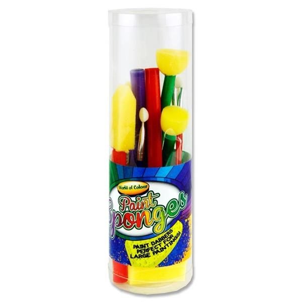 World Of Colour Sponge Dabbers Paintbrushes Tube Of 10 - ABC School Supplies