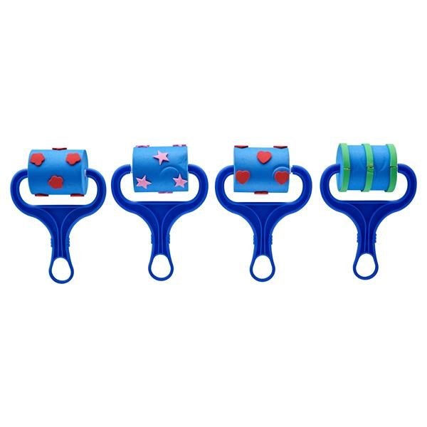 **World Of Colour Sponge Patterned Paint Rollers Set Of 4 - ABC School Supplies