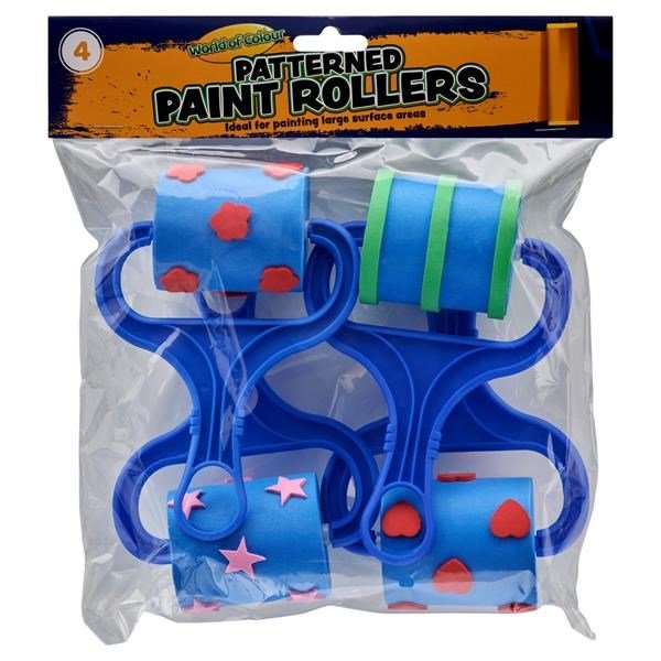 **World Of Colour Sponge Patterned Paint Rollers Set Of 4 - ABC School Supplies