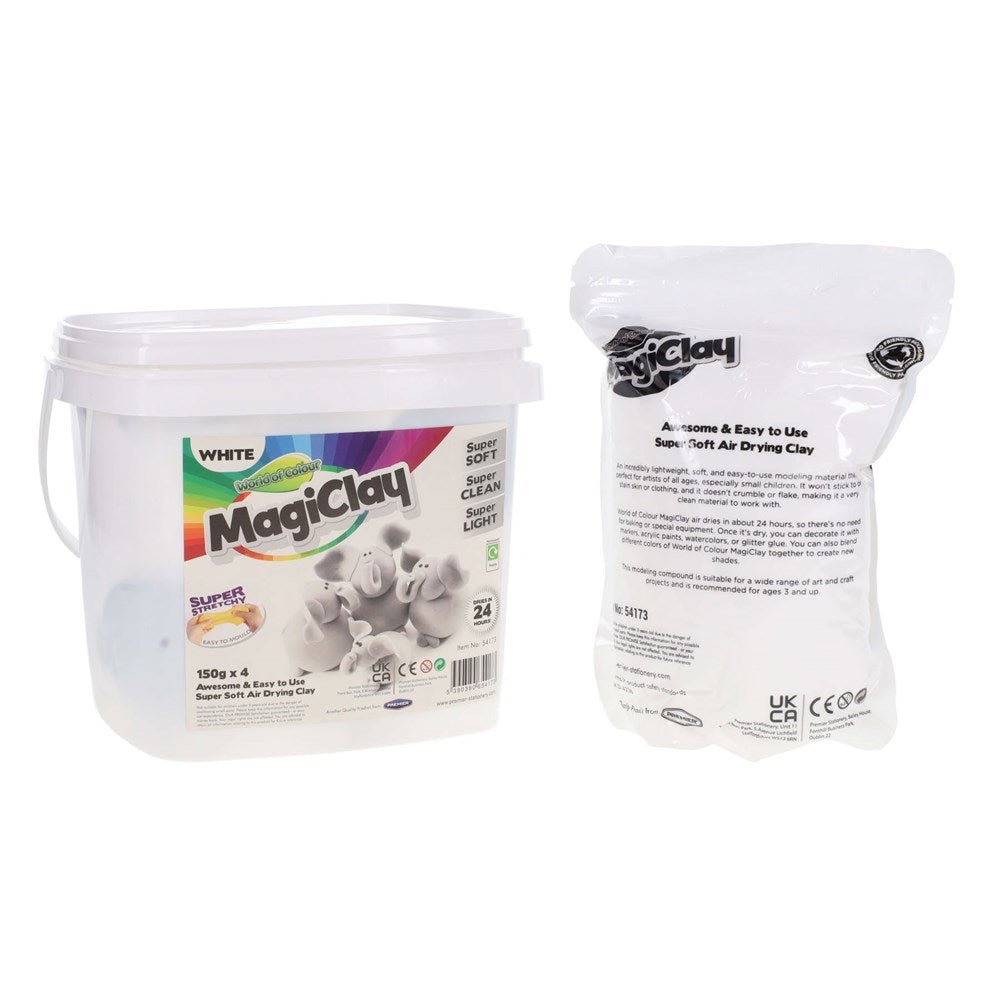 World Of Colour Tub of 150g White Air Drying Magiclay - ABC School Supplies