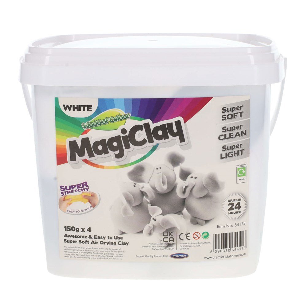 World Of Colour Tub of 150g White Air Drying Magiclay - ABC School Supplies