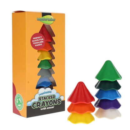 World of Colour Washable Stacked Crayons with Eraser - ABC School Supplies