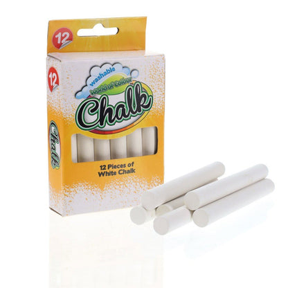 World of Colour White Chalk Pack of 12 - ABC School Supplies