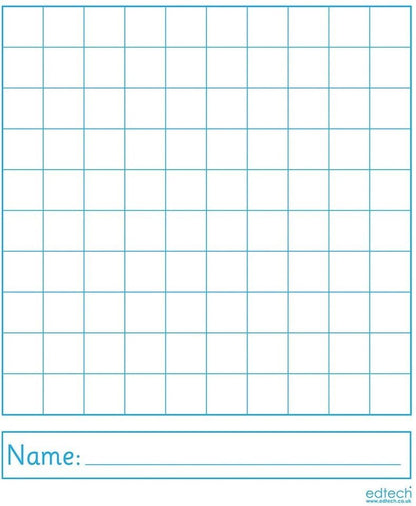 Write And Wipe Number Square Whiteboards Pack Of 10 - ABC School Supplies