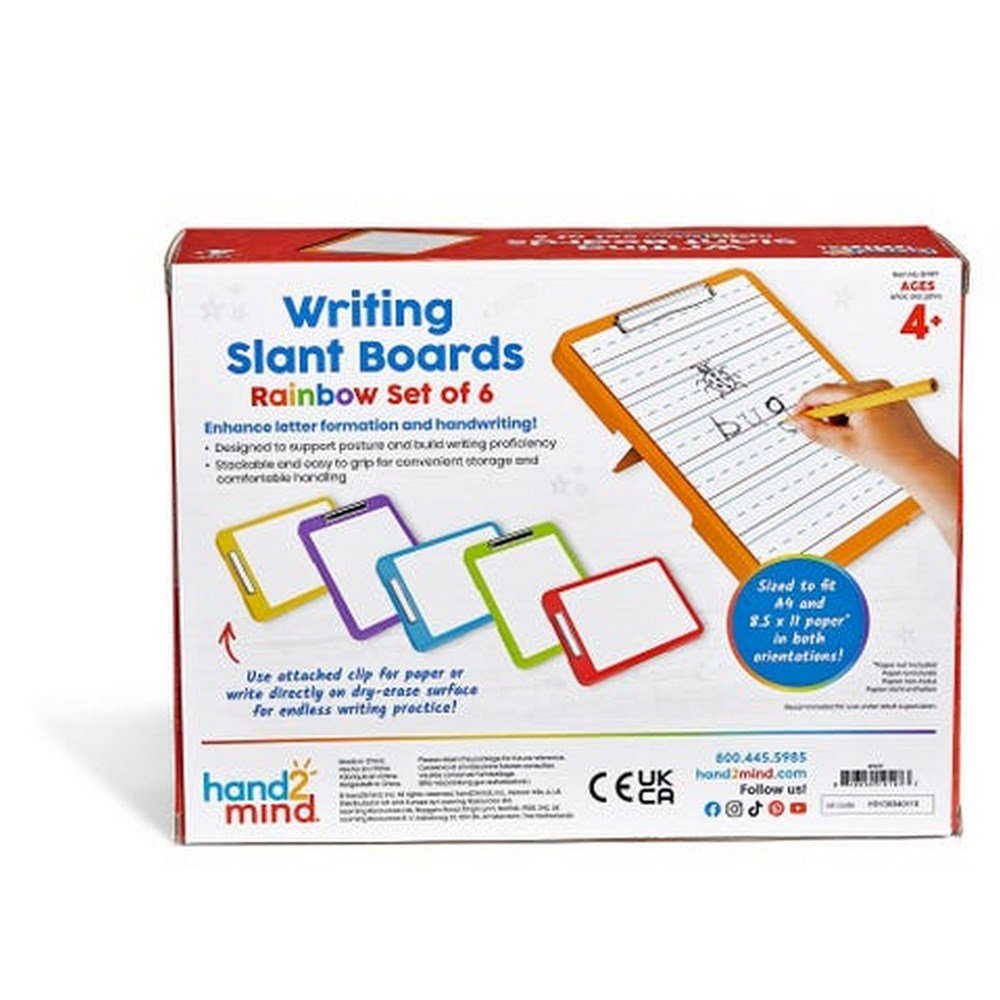 Writing Slant Boards Rainbow Set of 6 - ABC School Supplies